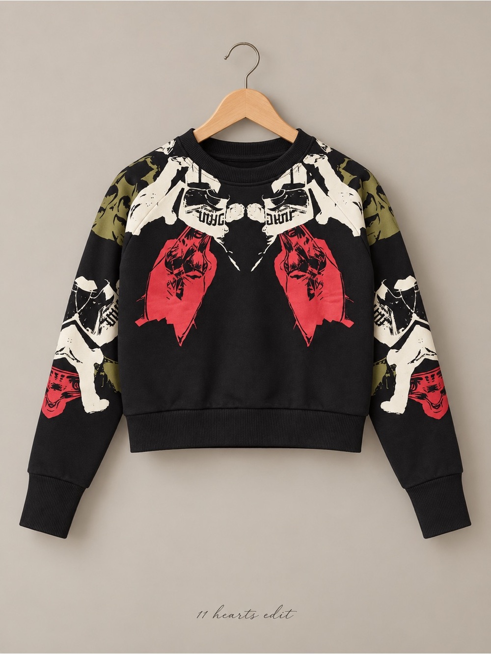 G-Star RAW LookBook Graphic Sweatshirt Black Red Organic Cotton Small NWT